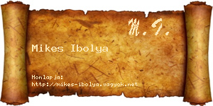 Mikes Ibolya névjegykártya